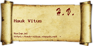 Hauk Vitus névjegykártya